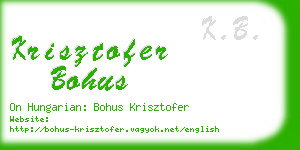 krisztofer bohus business card